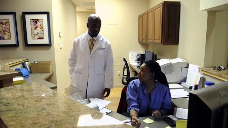 Dr. Marcus Crawford at his clinic 